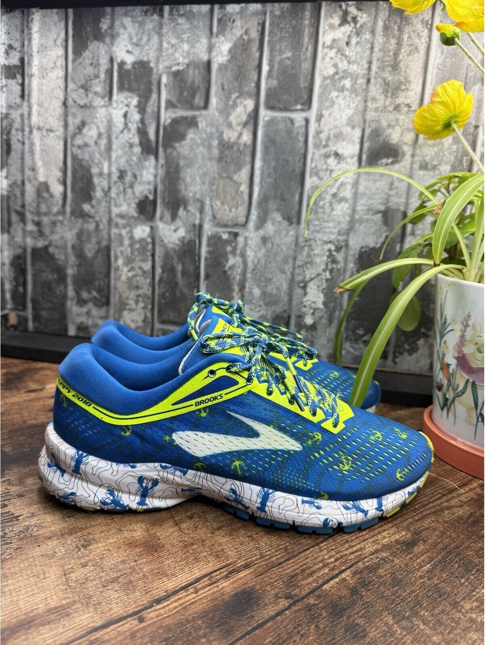 Brooks Launch 5 Boston Marathon Blue Lace-Up Men's Sneaker 1202661B417 - Picture 2 of 7